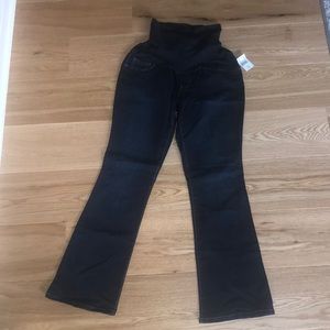 NWT Indigo Blue Super Stretch Fitted Bootcut Maternity Jeans. Dark Wash Size L